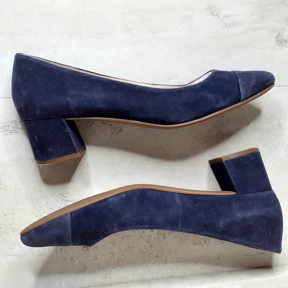 Ladies Cole Haan The Go To Pump Grand OS Suede Blue Pumps Size 10.5 - Picture 4 of 9